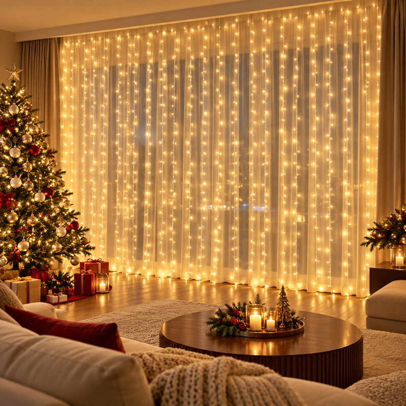 Christmas Curtain Lights